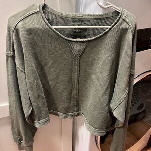 Olive Green Cropped Women’s Top